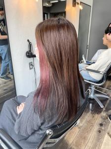 大人っぽくすみピンクインナーカラー・ストレートロング - hair＆make egerie掲載
