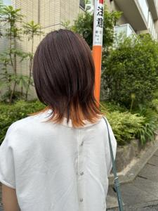 『オレンジ×ウルフカット』 - 半個室型美容室 Sourire 雑餉隈店掲載
