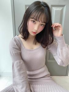 BERRY似合わせカットフルバングアッシュブラック大人ミディ - hairs BERRY 長住店掲載