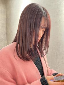 【BOND平山】 ピンクブラウン　艶カラー　レイヤーロング - BOND by tetote 三宮元町 Aujua認定サロン掲載