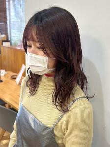 レイヤーカット  韓国風ヘア　小顔カット　レッドブラウン - Broaden by anon掲載