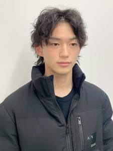 ウルフパーマ　センターパート　ニュアンスパーマ - MENS SALON RUGGED 大野城店掲載