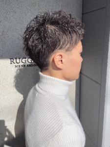 ショートパーマ×束感スタイリング　ナチュラルパーマ - MENS SALON RUGGED 大野城店掲載