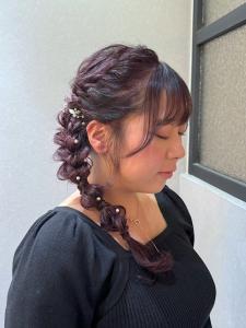 結婚式お呼ばれパーティーヘアセットヘアアレンジセットアップ - N° jillva 立川掲載