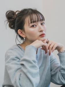 カジュアルヘアアレンジゆるふわヘアセットシースルーバング - beauty:beast 新宿店掲載