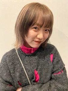 ショートボブ　顔周りカット　外ハネ　透明感　ベージュカラー - canoe 博多ミスト店掲載