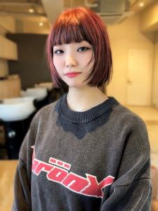 【pignon】ミニボブ　切りっぱなしボブ　ピンクカラー - 髪質改善 SEPT. 天神大名掲載