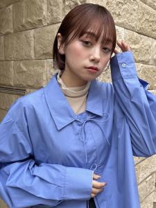 三軒茶屋_レディース_ミディアム_ボブ_オレンジベージュ_ - HAIR & MAKE EARTH 三軒茶屋店掲載