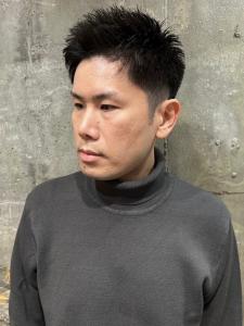 刈り上げ　短髪　アップバング スパイキーショート　黒髪 - MEN'S SALON alfRed 瑞穂店掲載