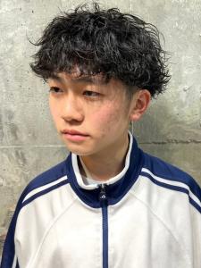 ツーブロック　マッシュ　波巻きパーマ　束感　メンズショート - MEN'S SALON alfRed 瑞穂店掲載