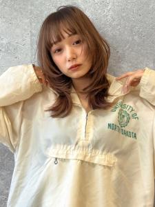 三軒茶屋_レディース_レイヤー_ロング_顔まわり_コテ巻き - HAIR & MAKE EARTH 三軒茶屋店掲載