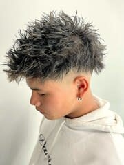 アップバング　ツイストスパイラルパーマ　メンズ　短髪　爽やか - Men's salon SEPT. 博多掲載