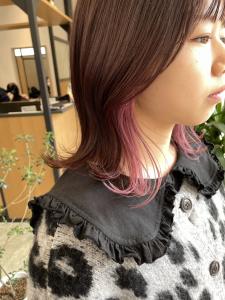 インナーカラー☆pink☆ - 半個室 rire hair 千早店掲載