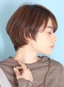 小顔美髪イメチェンピンクブラウン切りっぱなしボブショート - INCEPTION  GINZA 銀座掲載