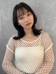 三軒茶屋_レディース_セミロング_コテ巻き_くびれ巻き_黒髪 - HAIR & MAKE EARTH 三軒茶屋店掲載