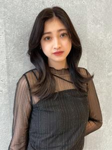 三軒茶屋_レディース_セミロング_コテ巻き_くびれ巻き_黒髪 - HAIR & MAKE EARTH 三軒茶屋店掲載