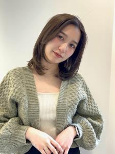 担当関　前髪なし　ミディアム　レイヤー　ワンカール - Euphoria GINZA GRANDE 銀座掲載