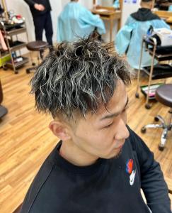 アップバングスパイラルパーマ