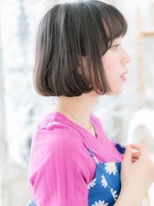 インナーカラー黒髪小顔ぱっつんミニボブ　ニュアンスカラー - mod's hair 越谷西口店【モッズヘア】掲載