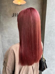 丸型卵形切りっぱなしボブワンレンボブ美髪ピンクブラウン立川 - N° jillva 立川掲載