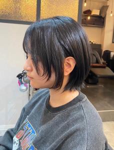 丸型卵形顔まわりレイヤーカットショートラベンダーブラウン立川 - N° jillva 立川掲載