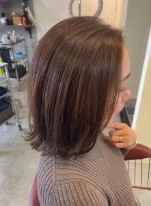切りっぱなしロブ×マロンベージュ