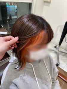 フェイスフレーミング&イヤリングカラー“オレンジ” - CREA茅ヶ崎北口掲載