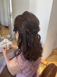 ハーフアップ × ヘアアレンジ