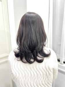 黒髪/グレーベージュ/レイヤーロング/前髪パーマ/仙台 - ブリーチ&トリートメント&ショート HETTU 仙台駅前店掲載