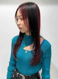 ロングレイヤー　ブラック×ピンク　ダブルカラー - CAPA  central 天神・大名店掲載