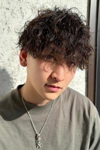 ★BERRYアッシュブラックウルフツーブロック束感パーマ黒髪 - hairs BERRY 大橋店掲載