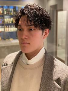 アップバング　ツイストスパイラルパーマ　眉カット　ツーブロ - Men's Salon bloc掲載
