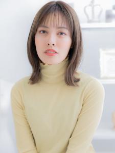 シースルーバングカーキベージュ小顔ミディ　ヘルシースタイル - mod's hair【モッズヘア】越谷/越谷西口店掲載