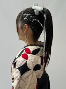 和装へア　ハイポニー　パール×リボンアレンジ - and anon 春日原店掲載