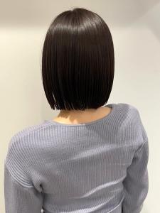 パツっとボブ　切りっぱなしボブ　縮毛矯正　ダークグレージュ - CAPA  central 天神・大名店掲載