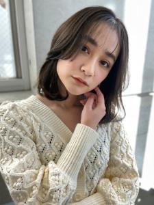 シースルーバング　顔周りカット　韓国風　丸みボブ　アッシュ - Glimpse 大濠店掲載