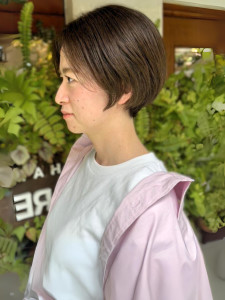 20代30代40代　丸みショート　透明感　オリーブカラー - HAIR&HEADSPA SQUARE＊UNO HAKATA掲載