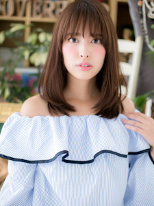 オリーブグレージュ斜めバング小顔ワンカール　アースカラー - COVER HAIR bliss【カバーヘア ブリス】北浦和/北浦和西口店掲載