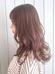 ピンクラベンダー　ピンクベージュ　暖色系　レイヤーロング - and anon 春日原店掲載