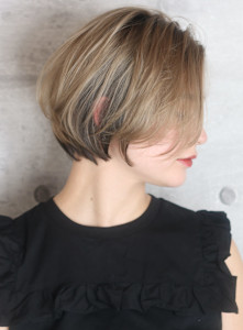 40代50代似合わせ小顔美髪シアーカラーカールショート - INCEPTION  GINZA 銀座掲載