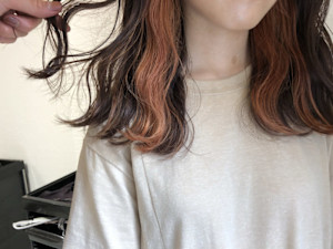 インナーカラー　オレンジ