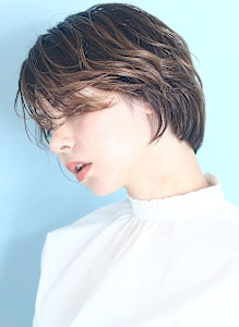 40代50代似合わせ小顔美髪シアーカラーカールショート - INCEPTION  GINZA 銀座掲載