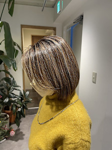 白髪染めハイライトの艶ボブ［髪質改善/白髪染め/ハイライト］ - Live掲載