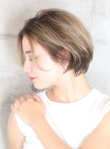 40代50代小顔前髪イメチェンアンブレラカラーショート - INCEPTION  GINZA 銀座掲載