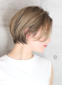 40代50代小顔前髪イメチェンアンブレラカラーショート - INCEPTION  GINZA 銀座掲載