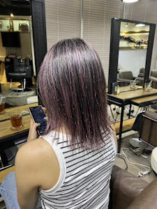 外国人風バレイヤージュ　ハイライトカラー　アッシュベージュ