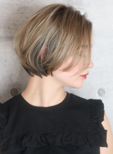 40代50代小顔前髪イメチェンアンブレラカラーショート - INCEPTION  GINZA 銀座掲載