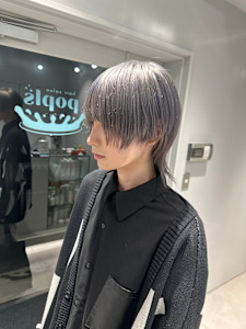 さらさら中性メンズウルフ/シルバーウルフ/髪質改善 - popls掲載