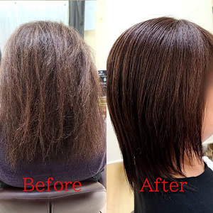 以前の薬剤ダメージで矯正を控えていたお客様 - PourVous Hair Design掲載