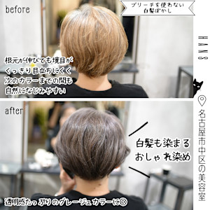 【白髪も染まるおしゃれ染め】ブリーチなしグレージュカラー！ - HANS 名古屋 伏見掲載